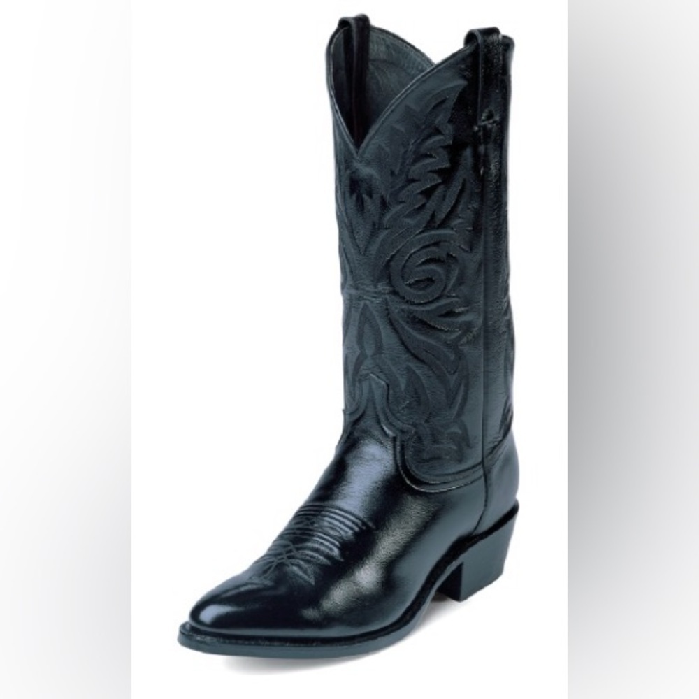 EUC - Justin Black Leather Cowboy Boots - Size 10
